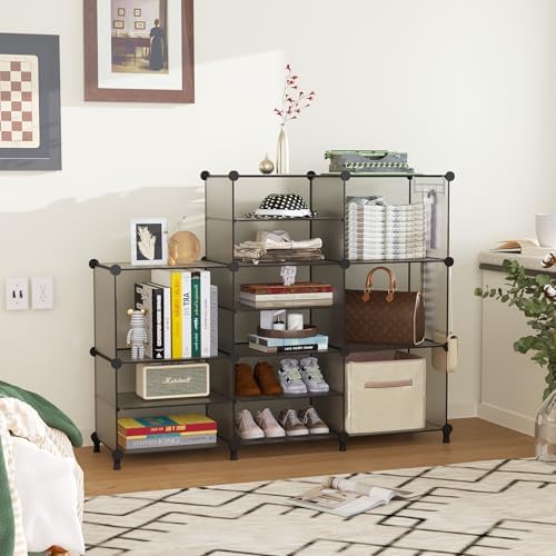 AWTATOS Closet Organizer 8 Cube Storage Shelves, Grey - Image 4