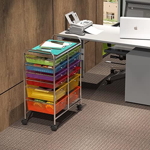 Simple Houseware 12 Drawers Rolling Utility Cart Organizer, Multicolor - Image 2