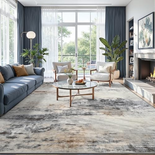 Toneed Washable 7x9 Area Rug with Non-Slip Backing for Living Room - Image 4