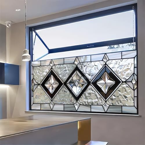 BlissYard Stained Glass Decorative Window Film 39.3x17.7 Inch PVC by BlissYard