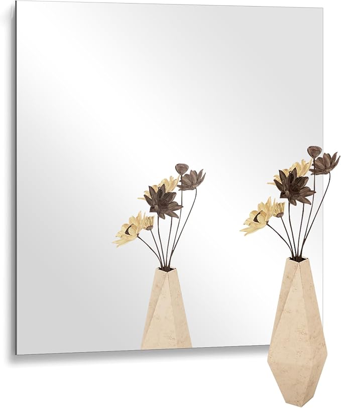 16 x 16 in Glass Mirror Tile for Wall, 2mm Thick Square Wall Mirror by FindYourLove