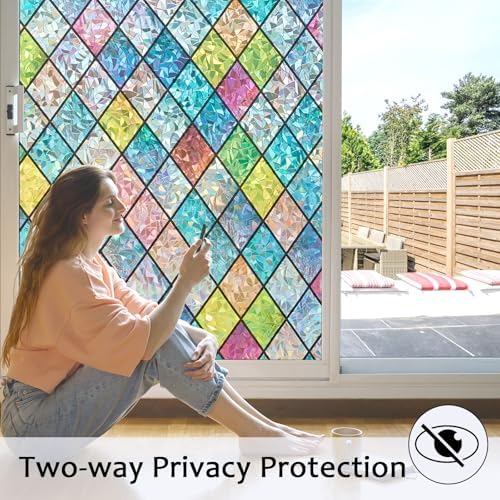 Stained Glass Window Privacy Film, Static Cling, 35.4" x 118.1" - Image 3