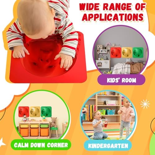 Geiserailie 3 Pcs Sensory Wall Bubble Mirrors, 10 x 10 Inch, CPC Certified - Image 6