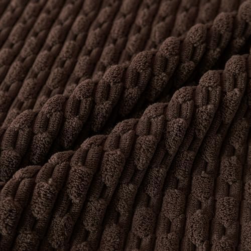 Set of 4 Dark Brown Decorative Throw Pillow Covers 12x20 Inch Corduroy Pillow Covers for Bed Couch Sofa Living Room Soft Cushion Cases - Image 3
