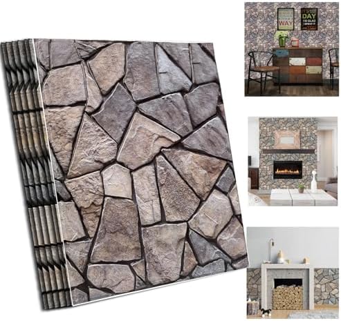 3D Self Adhesive Wall Panels,10 Pcs 3D Faux Brick Wall Panels -11.8"X11.8",PVC Tiles Backsplash DIY Brick Wallpaper Tile for Bedroom, Living Room, Kitchen, Fireplace by Stunningwallpanels