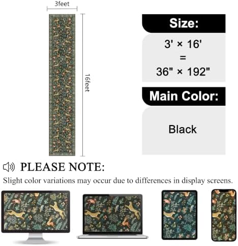DUKINO 3x16 Hallway Runner Rug, Washable Animal Rug for Kitchen, Black - Image 2
