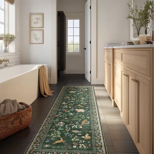 Washable Kitchen Rug Runners for Hallways: 2'x6' Bedroom Runner Rug Non Slip Low-Pile Stain Resistant Carpet Runner for Indoor Entryway Hallways Kitchen Laundry Room Beside Farmhouse - Image 6