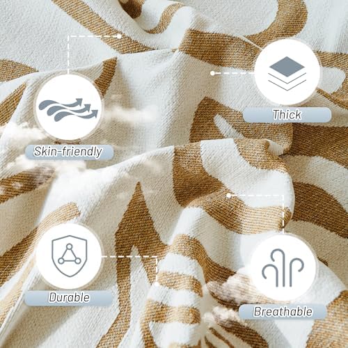 MYSKY HOME Couch Cover for Dogs, Washable Couch Covers, Sofa Covers for Sectional Sofa, Couch Cover 2 Cushion Sofa Dogs Furniture Protector, Chenille Sofa Covers for Pets, 71"x118", Abstract Khaki - Image 6