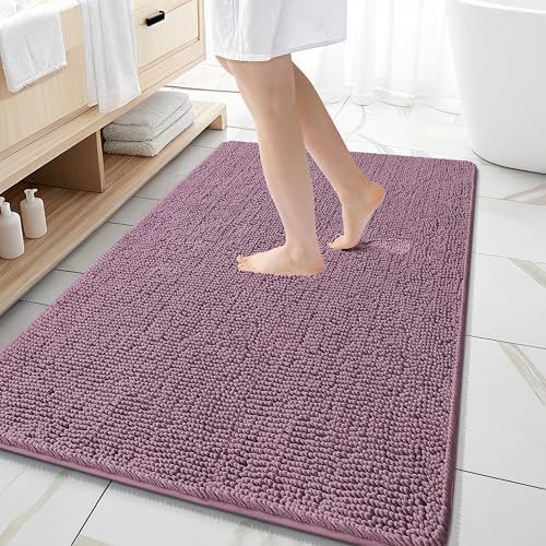 OLANLY Large Bathroom Rugs 59x35, Extra Soft Absorbent Chenille Bath Rugs by OLANLY
