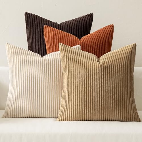 MIULEE Fall Decorative Throw Pillow Covers Chocolate Brown Rust 18x18 by MIULEE
