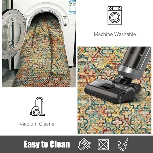 RUGSURE Washable Area Rugs, 9' x 12' - 1/6 Thick - Stain & Water Resistant Non-Slip - Perfect Resistant Rug for Living Room, Bedroom, Nursery, Pet & Child Friendly, Vibrant Colors Rugs, Multicolor - Image 7