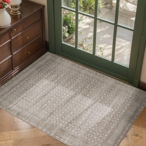 2x3 Vintage Washable Entryway Rug,Small Door Mat for Bathroom Kitchen - Image 3