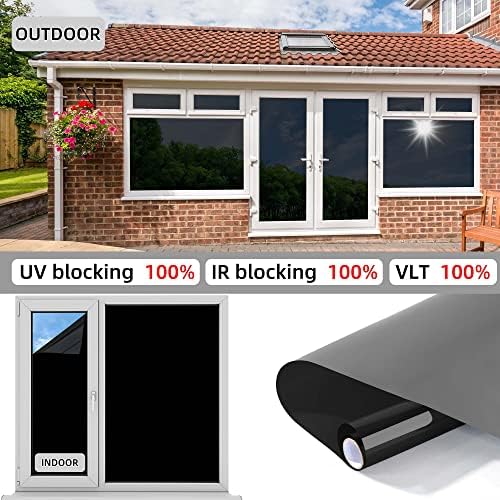 FuFin Total Blackout Window Privacy Film with Tools,Total Black 27.6"×78.7" - Image 6
