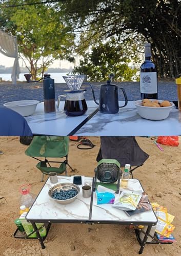 Titanker Folding Camping Table 3ft, Folding Picnic Table, Large Camp Table Portable with Extra Side Racks & Storage Net, Outdoor Patio Table, RV/Car Camping Essentials, Aluminum Light & Solid - Image 5