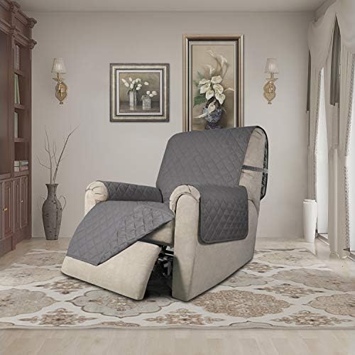 Easy-Going Reversible Couch Cover, Recliner 19 in, Gray/Gray - Image 2