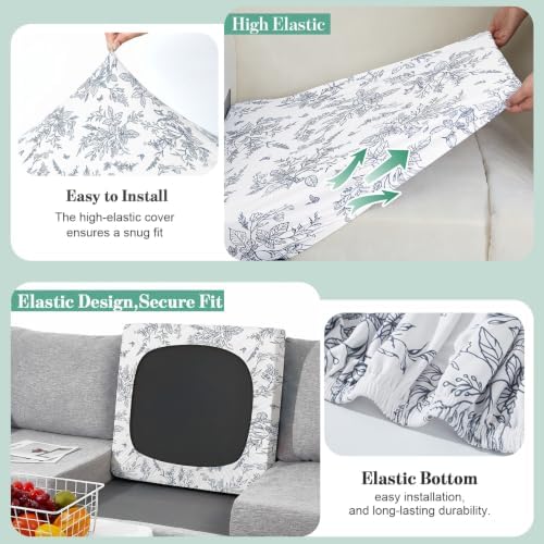8Pcs Patio Cushion Covers Stretch Outdoor Furniture Protector Slipcovers - Image 5
