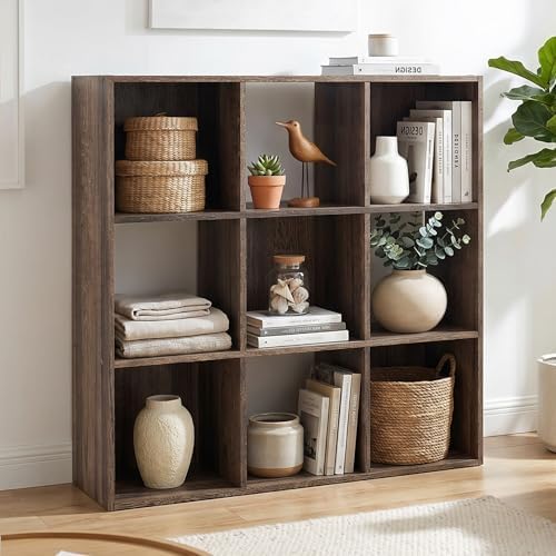 Signature Design by Ashley 9 Cube Organizer Bookshelf, Weathered Brown - Image 2