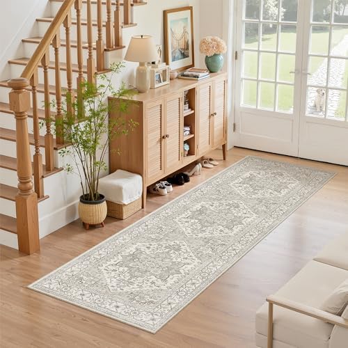 Madane Washable Runner Rug 2x6 Runners for Hallways Non Slip, Beige/Brown by Madane