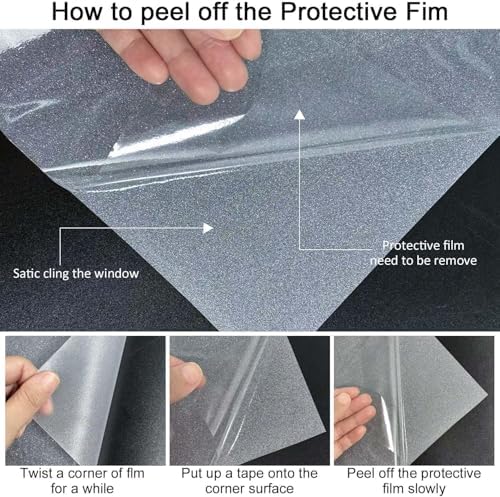 Frosted Glass Window Privacy Film with Tools, Pure, 23.6" x 157.4" - Image 4
