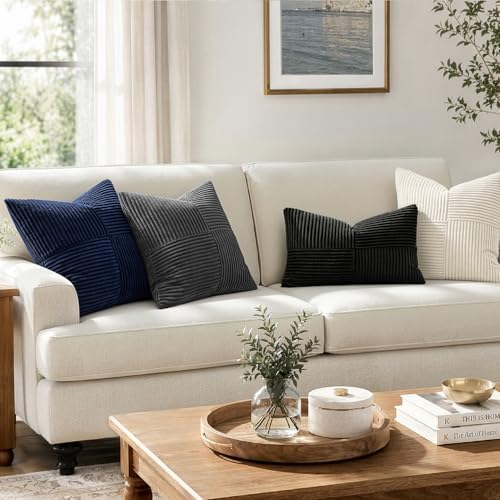 MIULEE Grey Decorative Throw Pillow Covers for Couch 18x18 Inch - Image 4