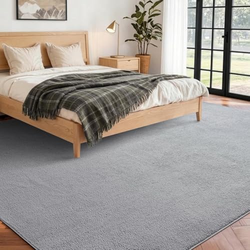 7x10 Large Pure Light Grey Area Rug Non-Slip Washable for Living Room - Image 2