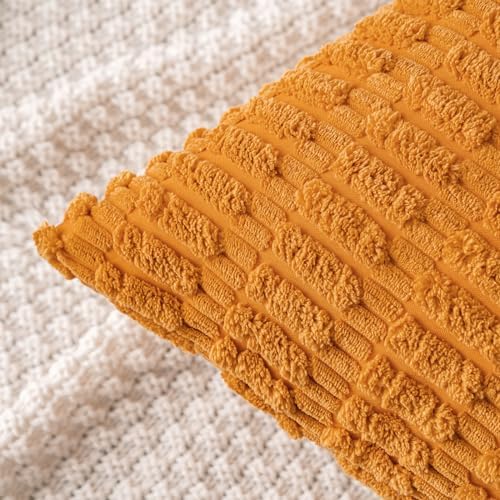 MIULEE Euro Fall Corduroy Decorative Throw Pillow Covers 24x24 Burnt Orange - Image 4