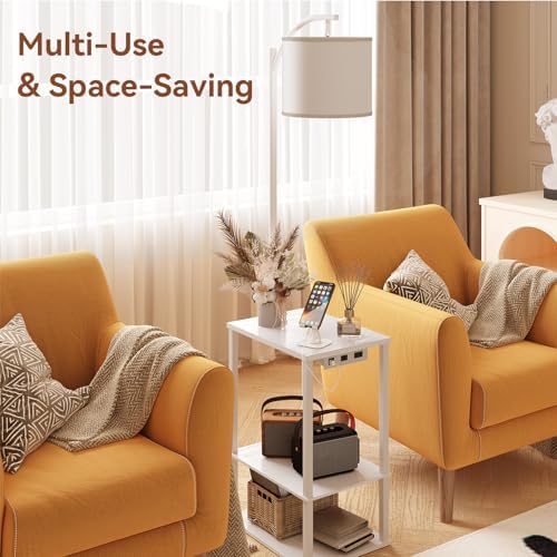 SUNMORY Floor Lamp with Table Shelves, End Side Table for Living Room - Image 7