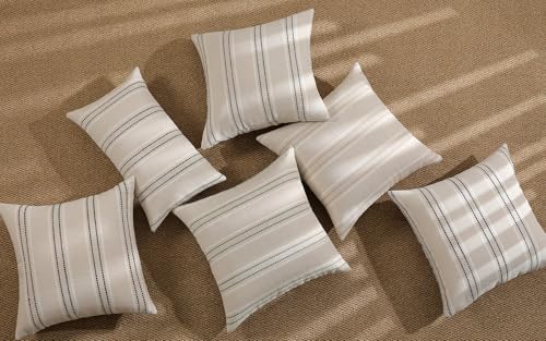 Hckot Sage Green Throw Pillow Covers 20x20 Set of 2 Striped Pillow Covers - Image 5