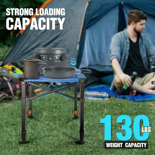 VILLEY Folding Camping Square Table, Portable Aluminum Table, Small - Image 6