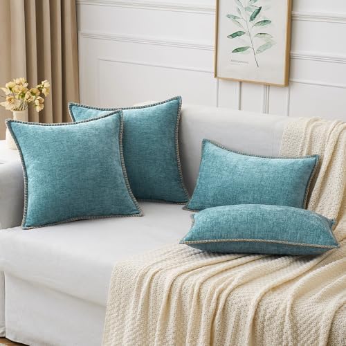 MIULEE Decorative Couch Throw Pillow Covers 18x18 Inch Coastal Aqua Blue - Image 5