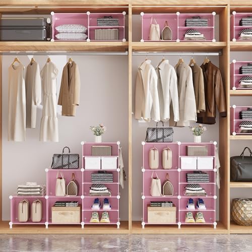 AWTATOS 6 Cube Closet Organizer Storage Shelves, Pink - Image 5