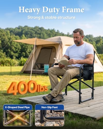 Heavy Duty Oversized Camping Folding Chair, Support 400lbs - Image 4