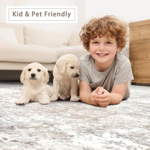 Beige Grey Washable Rugs 3x5 Area Rugs for Living Room,Bedroom,Dining Room - Image 6
