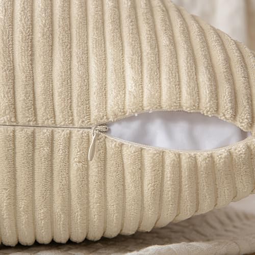 MIULEE Natural Beige Decorative Throw Pillow Covers for Couch 20x20 Inch - Image 6