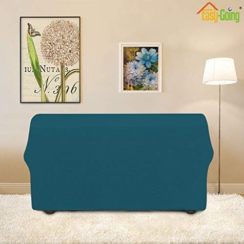 Easy-Going Stretch Loveseat Couch Covers Washable Peacock Blue - Image 4