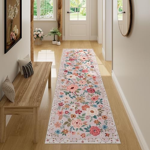 DUKINO 2x7 Runner Rug for Hallway, Washable Runner Rug Non Slip, Beige - Image 4