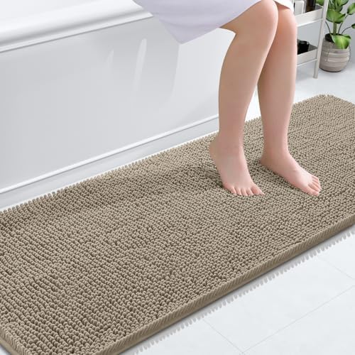 OLANLY Bathroom Runner Rugs 70x24, Extra Soft Absorbent Chenille Bath Rugs by OLANLY