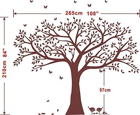 Giant Family Photo Tree Wall Decal Tree Wall Stickers Vinyl Mural Art for Home Decor Room Decor (White A) - Image 5