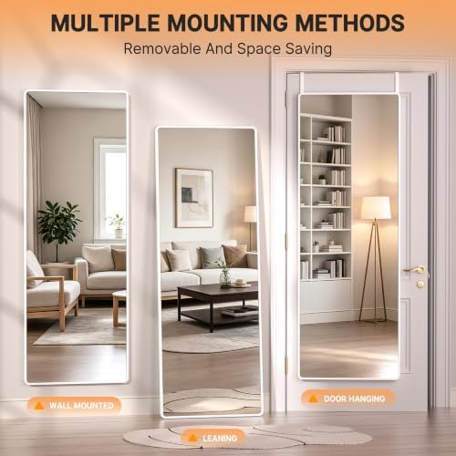 Hasipu Door Mirror Full Length, 56 x 16 Inch Full Body Wall Mirror Over The Door Hanging Mirror for Bedroom, Living Room, Cloakroom - Image 6