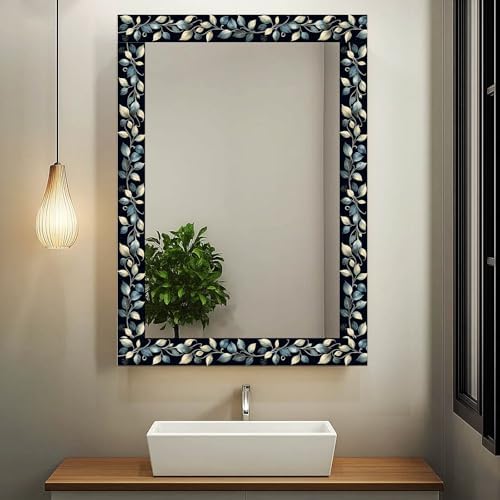 IVN Wallpaper Border Peel and Stick Wall Blue Leaves 4x196 Inch - Image 4