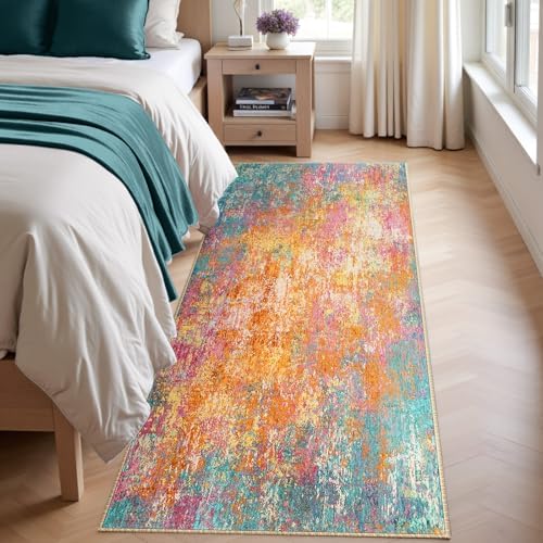 RELEANY Washable Runner 2'x10' Abstract Area Rug for Hallway Starlight - Image 4