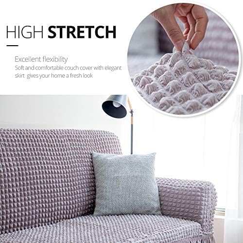 NICEEC Sofa Cover Lilac Gray Couch Cover Stretch Sofa Slipcover with Skirt - Image 2