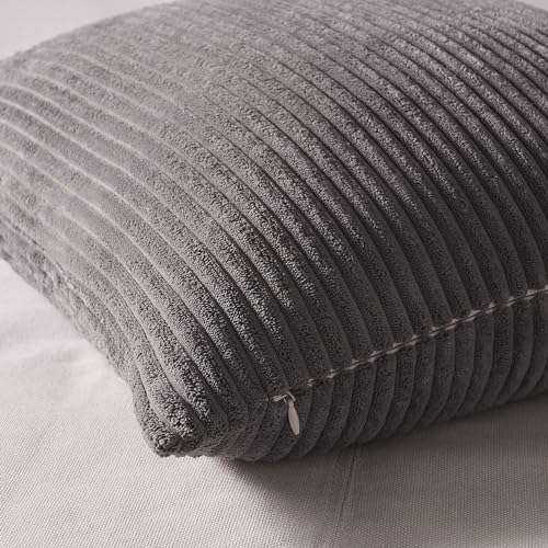 Topfinel 55x55cm Gray Set of 4 Corduroy Pillow Covers Cushion Cover Decorative Cushion Cover Sofa Cushion Deco for Sofa Bedroom Living Room Balcony Children Gradient - Image 2