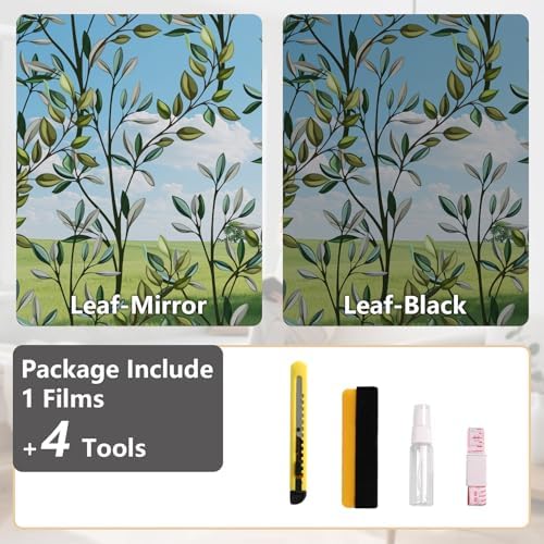 NINETREX One Way Window Privacy Film, Black Silver Leaf, 17.5"x157.4" - Image 4