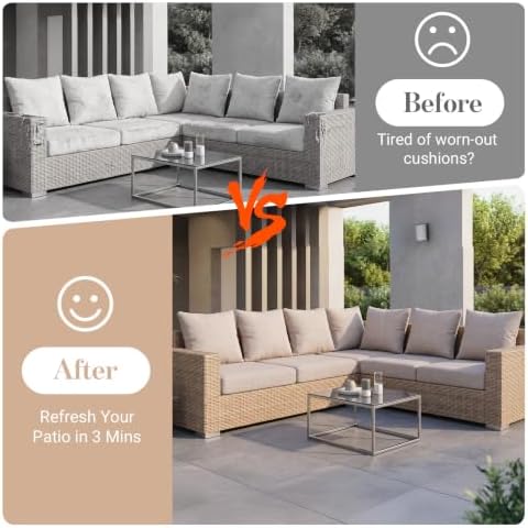 12Pcs Patio Cushion Covers Stretch Outdoor Furniture Protector Slipcovers - Image 5