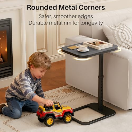 Adjustable Height TV Tray Table for Couch, Flip-Top Design - Image 7