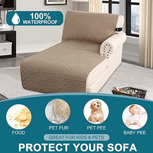 Turquoize 100% Waterproof Sofa Covers Chaise Lounge L Shape Sofa Protector - Image 2
