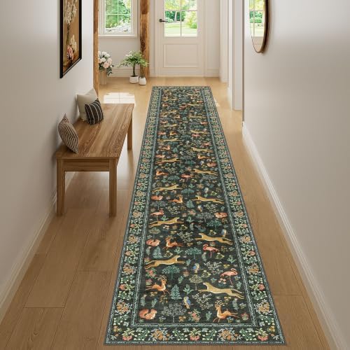 DUKINO 2x14 Runner Rug for Hallway, Soft Animal Washable Runner Rug, Black - Image 5