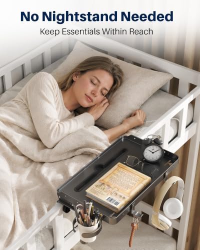 Foldable Bedside Shelf for Dorm Room Bunk Bed, Clip On Bed Tray - Image 3