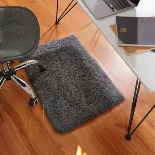 Ophanie Small 18''x30'' Rug Washable Non Slip Throw Bedside Area Rugs, Fluffy Soft Mini Bedroom Carpet, Door Entryway Indoor Inside Front Entrance Mat, Home Decor Aesthetic, Grey - Image 5